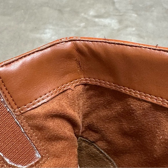 Sam Edelman Hilty Booties PatentBlock Heel Burnt Orange Texas Longhorns Sz 8.5 - Picture 16 of 16